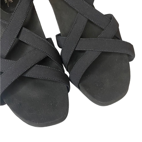 Essence By Aetrex strappy sandals heels black shoes womens size 9 Wide - Picture 6 of 12